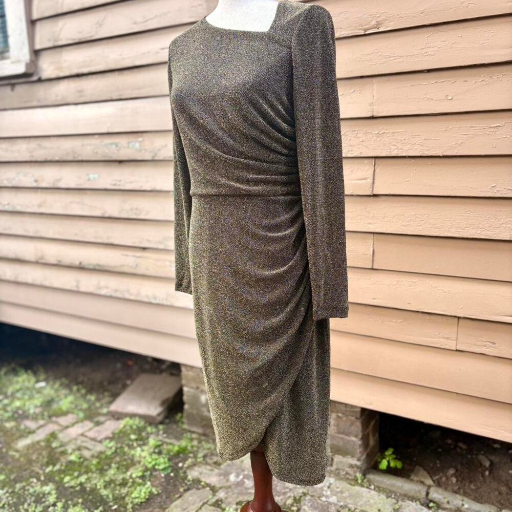 Maggy London Gold Metallic Cocktail Dress